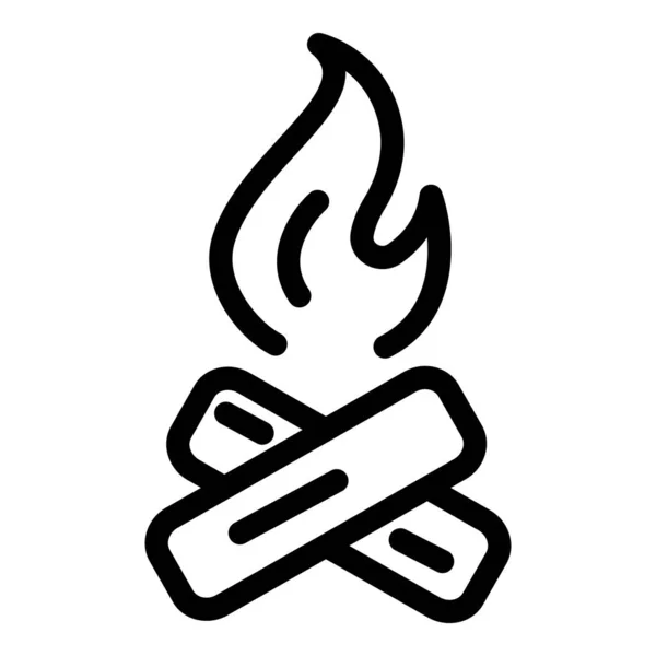 Campfire ikon, kontur stil — Stock vektor