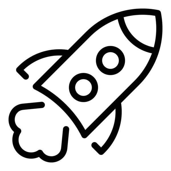 Icono de exploración de cohetes, estilo de esquema — Vector de stock