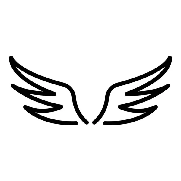 Anjo asas ícone, estilo esboço — Vetor de Stock