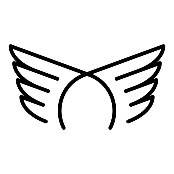 Ουράνια φτερά εικονίδιο, στυλ περίγραμμα — Διανυσματικό Αρχείο