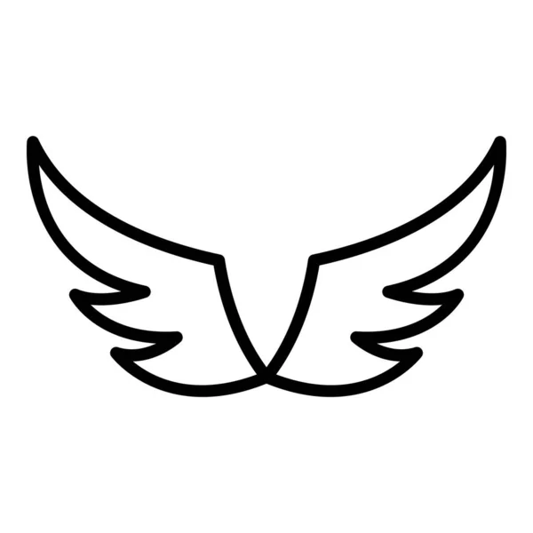 Ikona dekoračních křídel, styl osnovy — Stockový vektor