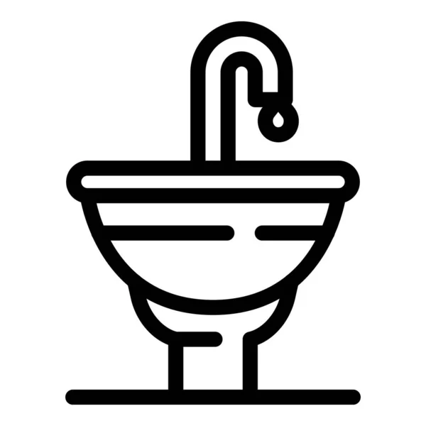 Icono del lavabo, estilo de contorno — Archivo Imágenes Vectoriales