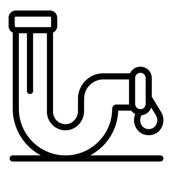 Ícone de tubulação de água quebrada, estilo esboço — Vetor de Stock