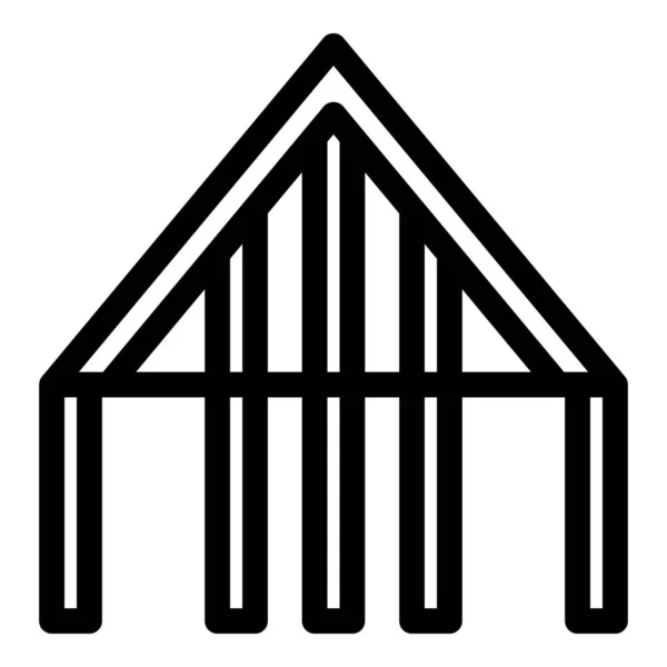 Roof supporting structure icon, outline style — Stock Vector