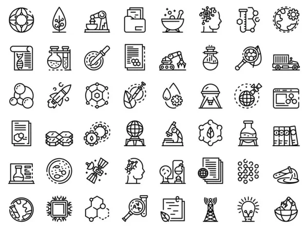 Нанотехнологический набор иконок, стиль набросков — стоковый вектор