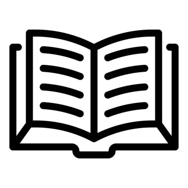 Açık kalın kitap simgesi, anahat stili