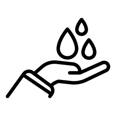 Avuç içi ve damla simgesi, taslak biçimi