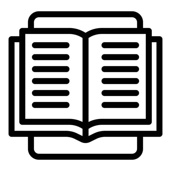 Icono de tableta y libro, estilo de esquema — Vector de stock