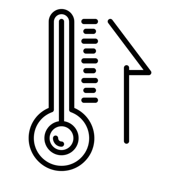 サウナアイコンの温度計、アウトラインスタイル — ストックベクタ