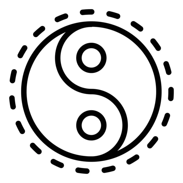Yin-Yang-Zeichen-Symbol, Umrissstil — Stockvektor