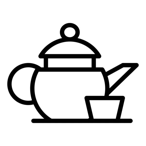 Bir fincan simgesi ile çaydanlık, taslak biçimi — Stok Vektör