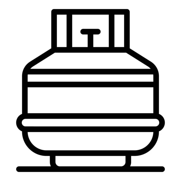 Malá ikona lahvičky s plynem, obrys — Stockový vektor