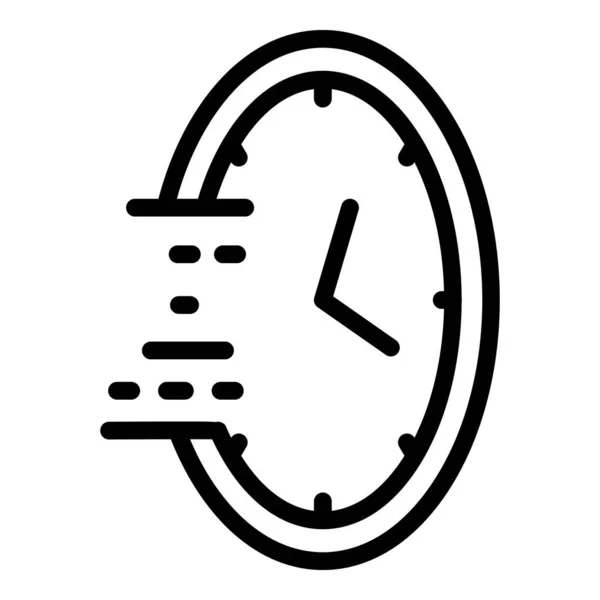 Gecomprimeerd horloge pictogram, omtrek stijl — Stockvector