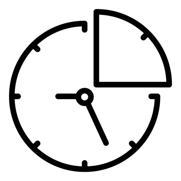 Icono de cuarto de hora, estilo de contorno — Vector de stock