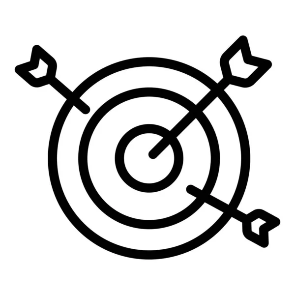 Pfeile auf dem Zielsymbol, Umrissstil — Stockvektor