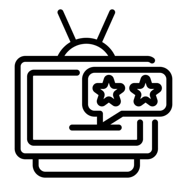Icona di rating TV, stile contorno — Vettoriale Stock