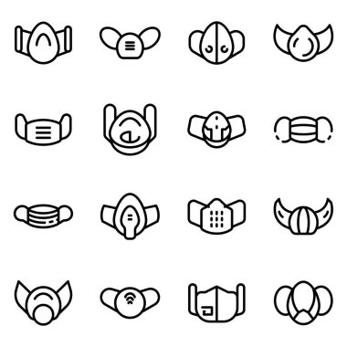 Tıbbi maske simgeleri ayarlandı, özet biçimi