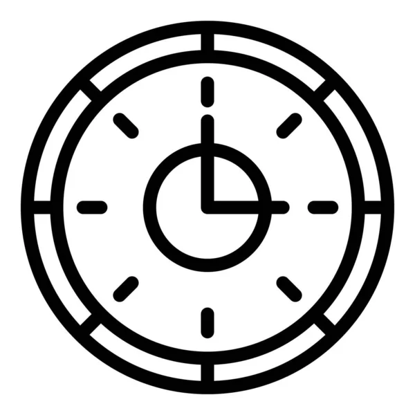 Icono del reloj de la estación, estilo de esquema — Vector de stock