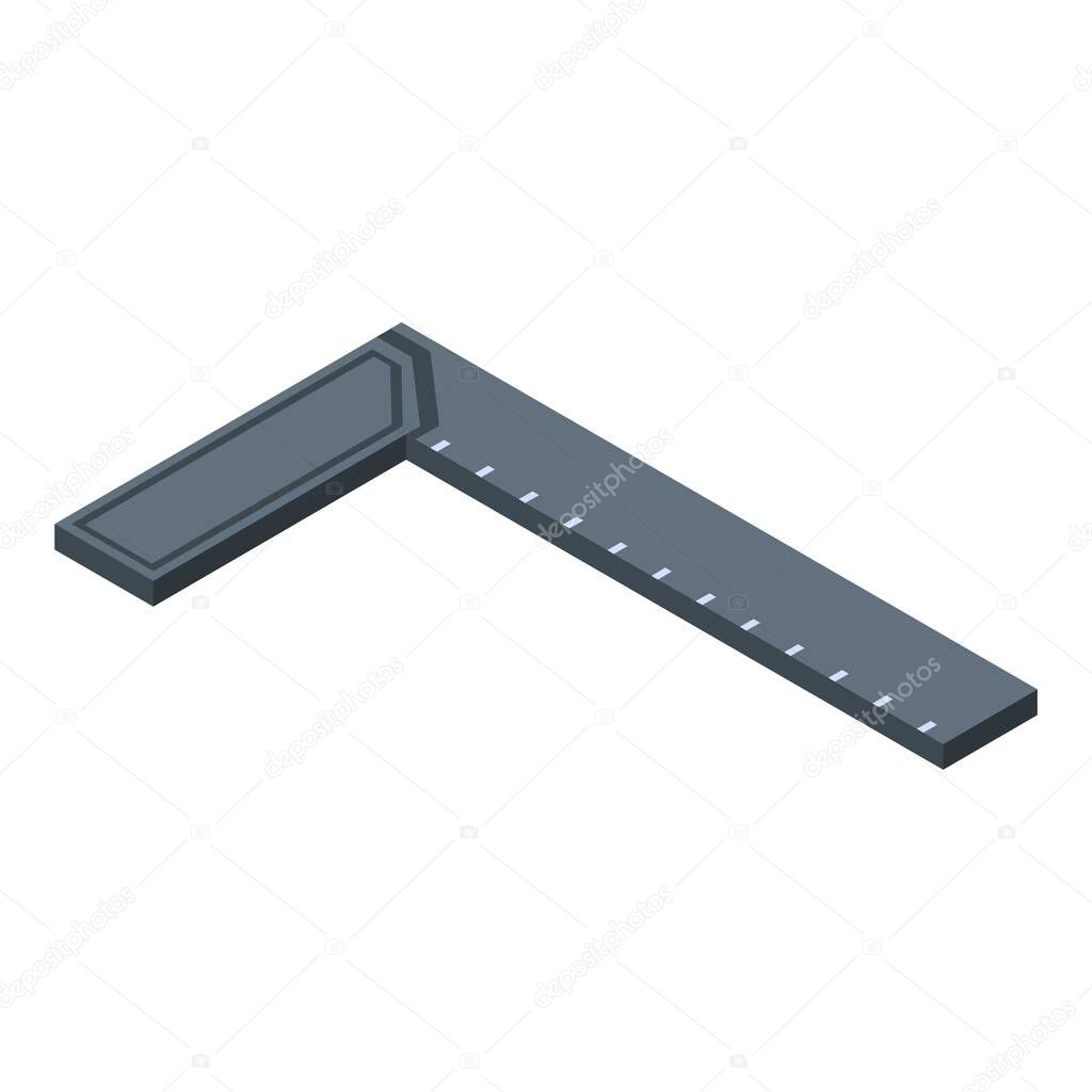 Angle ruler icon, isometric style