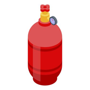 Gaz balonu silindiri simgesi, izometrik biçim