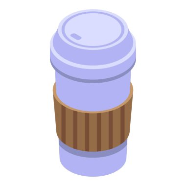 Polis kahve fincanı ikonu, izometrik stil