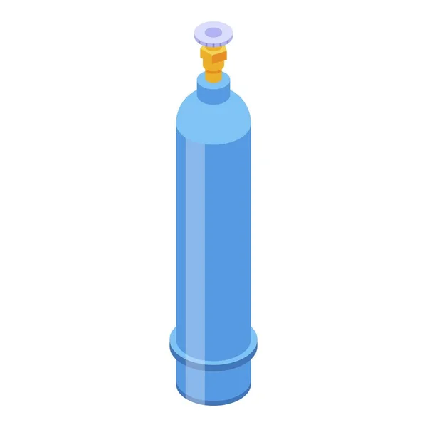 Gas oxygen cylinder icon, isometric style — Stock Vector