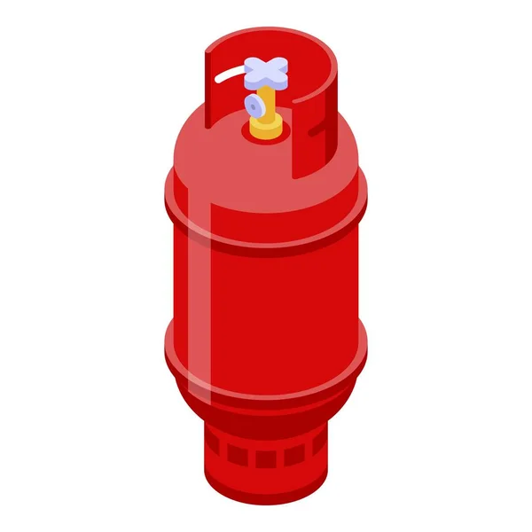 Industrial gas cylinder icon, isometric style — Stock Vector