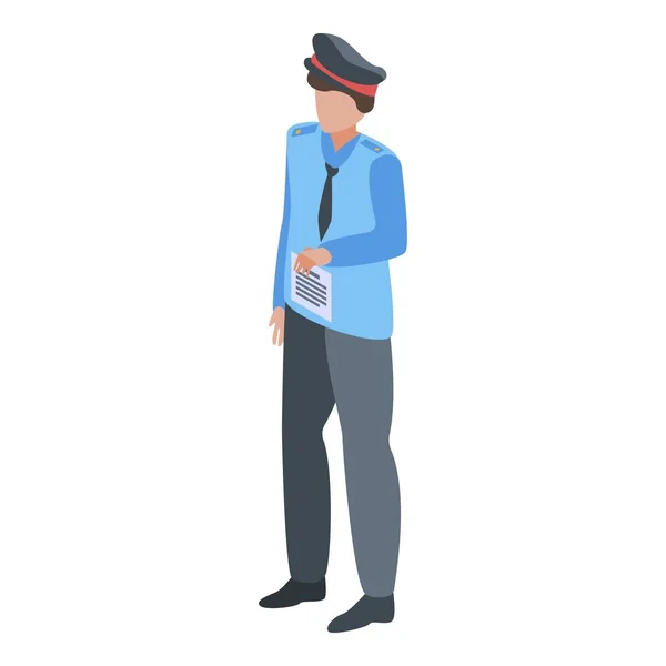 Polis penaltı kağıt simgesi, izometrik biçim — Stok Vektör