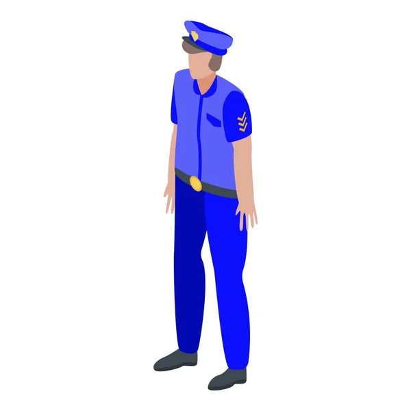 Politie agent pictogram, isometrische stijl — Stockvector