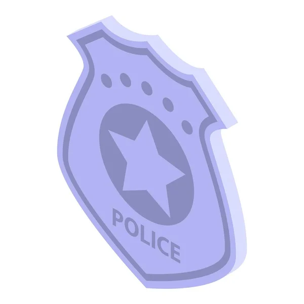 Icône de badge de police, style isométrique — Image vectorielle