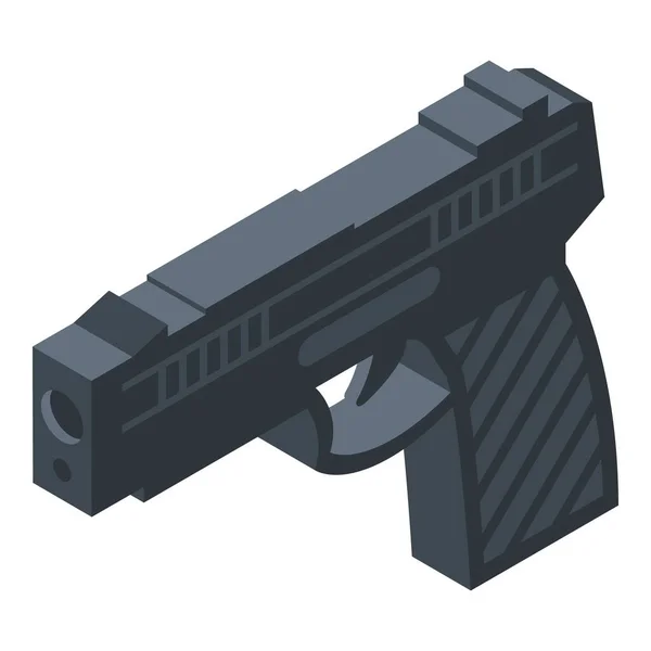Rendőrség modern pisztoly ikon, izometrikus stílus — Stock Vector