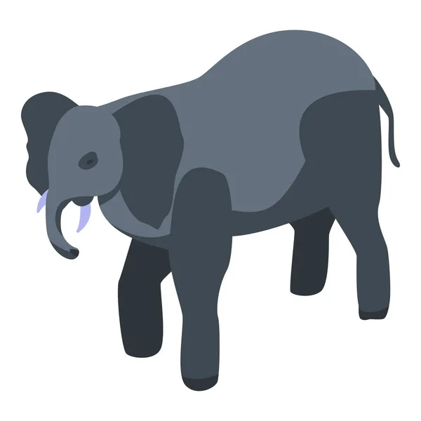 Icône éléphant zoo, style isométrique — Image vectorielle