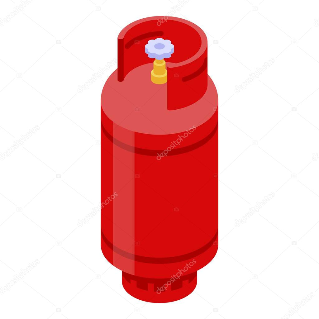 House gas cylinder icon, isometric style