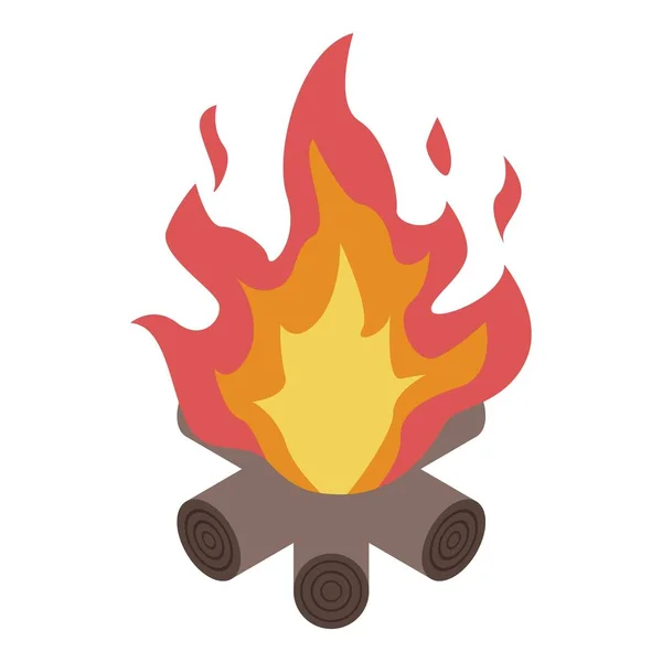 Bonfire icon, isometric style — Stock Vector