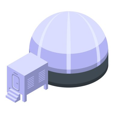 Space research house icon, isometric style clipart