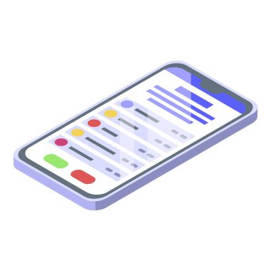 Çağrı merkezi akıllı telefon simgesi, izometrik biçim