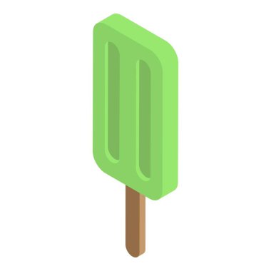 Matcha tea dondurma ikonu, izometrik stil