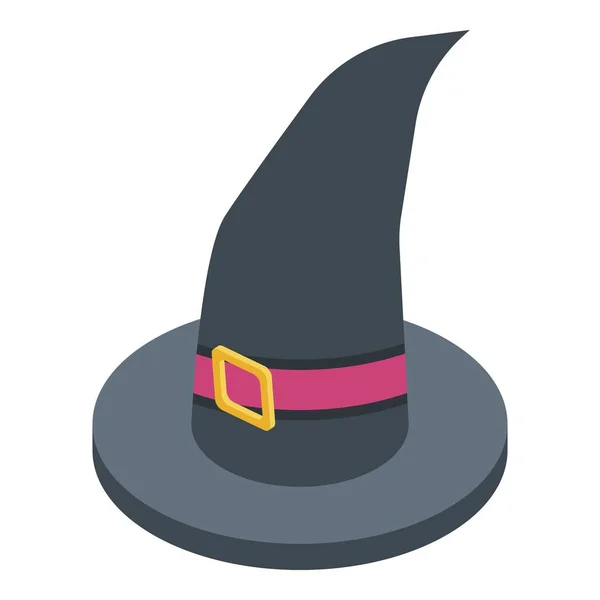 Ícone de chapéu de bruxa, estilo isométrico — Vetor de Stock