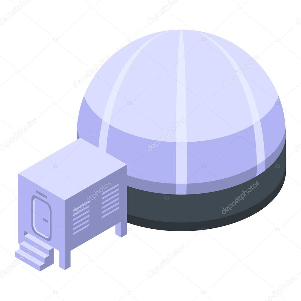 Space research house icon, isometric style