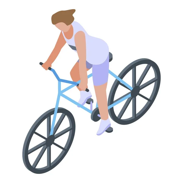 Triatlón icono del ciclismo, estilo isométrico — Vector de stock