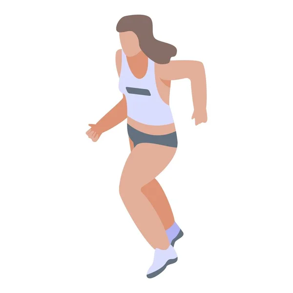 Icono de carrera de triatlón, estilo isométrico — Vector de stock