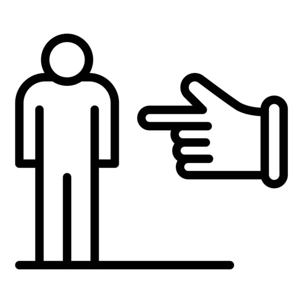 No finger racism direction icon, outline style — Stock Vector