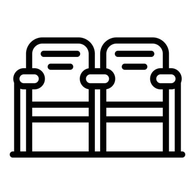 Tiyatro sandalyeleri simgesi, taslak tarzı