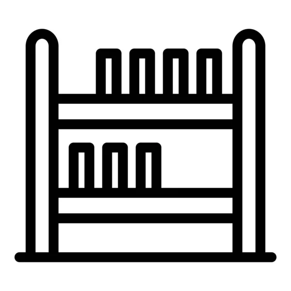 Kid rum bokhylla ikon, kontur stil — Stock vektor