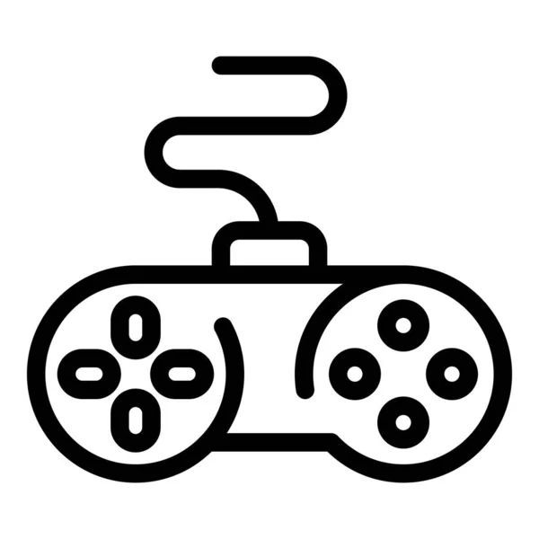 ビデオゲームジョイスティックのアイコン、アウトラインスタイル — ストックベクタ