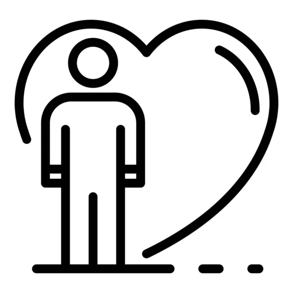 Icône des services sociaux de soins cardiaques, style contour — Image vectorielle