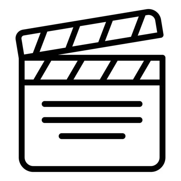 Película clapper icono, estilo de contorno — Vector de stock