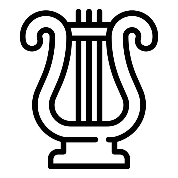 Hudební ikona harfy, styl osnovy — Stockový vektor