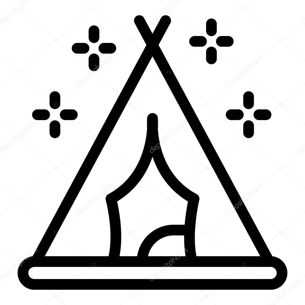 Baby room tent icon. Outline baby room tent vector icon for web design isolated on white background