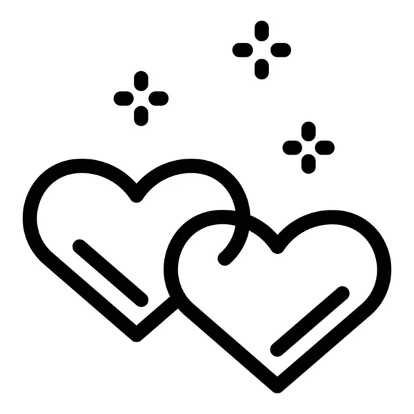 Corações amor afeto ícone, estilo esboço — Vetor de Stock
